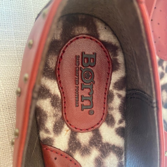 Born Karole Red Leather Studded Casual Slip-On Ballet Flats Women's Size EU 38 - Picture 8 of 8